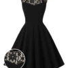 Black 1950s Lace Round Neck Dress 1 Black 1950s Lace Round Neck Dress -BUNBUN Fancy Clothing Shop 01 535410d1 e03a 4032 8e69 1757580392ca