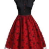 Red & Black 1950s Christmas Tie Bow Mesh Dress 1 Red & Black 1950s Christmas Tie Bow Mesh Dress -BUNBUN Fancy Clothing Shop 01 86ade6a9 74ce 412b 9609 5f9cd0d7f7e2