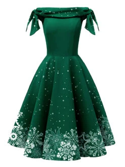 Red 1950s Off-shoulder Snowflake Dress -BUNBUN Fancy Clothing Shop 01 1 c02cd725 9d0f 4bfc 9c33 b5c5d552fc29