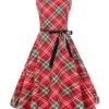 Red 1950s Christmas Plaid Sleeveless Dress -BUNBUN Fancy Clothing Shop 03 compressed 7c659ae2 9874 48c4 ba92 41b933ac8e4b