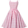 [Plus Size] Pink 1950s Plaid Strap Dress -BUNBUN Fancy Clothing Shop 03 ee423a86 5d06 4f7a a825 bb412debaecc