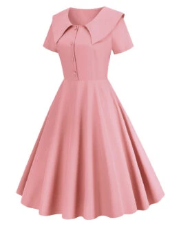 1950s Solid Lapel Swing Dress -BUNBUN Fancy Clothing Shop 06 eceade7e e531 493f 89b5 7fd5fa9aa751
