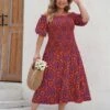 [Plus Size] Red 1940s Off-Shoulder Printed Dress -BUNBUN Fancy Clothing Shop 08 compressed 9eb6c834 3626 4310 89bd c0da9945803a