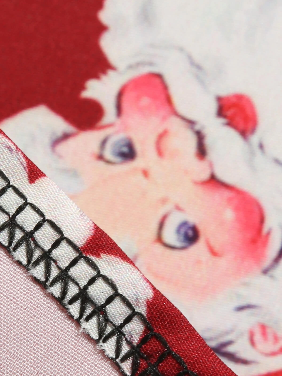 Red 1950s Santa Claus V-Neck Belt Dress 9 Red 1950s Santa Claus V-Neck Belt Dress - Image 7