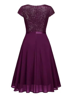 1940s Sequin Chiffon Ruffle Trim Swing Dress -BUNBUN Fancy Clothing Shop 14 f21a132a 2d0f 49ff 828d eb4d1eaf33d3