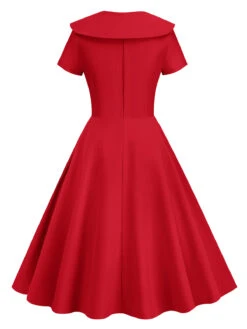 1950s Solid Lapel Swing Dress -BUNBUN Fancy Clothing Shop 17 8604b74c b12b 45c9 b318 cb057f82a738