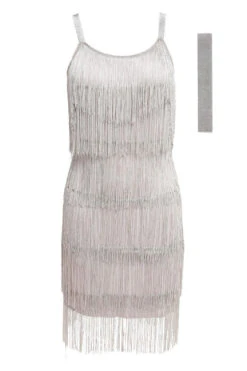 [Clearance] Belted Gray 1920s Fringe Gatsby Dress-US Warehouse -BUNBUN Fancy Clothing Shop 1920s fringe dress gray 5 1386b216 8578 4993 ac92 b3349feab9ae