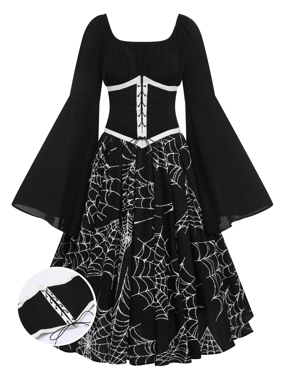 Halloween Gothic Spider Web Swing Dress 3 Halloween Gothic Spider Web Swing Dress