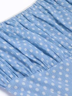 Sky Blue 1950s Strap Polka Dot Swing Dress -BUNBUN Fancy Clothing Shop 1J2A7965