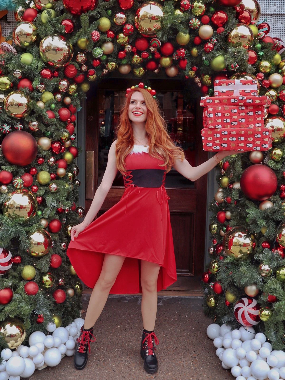 1950s Strap Furry Lace Up Dress 15 1950s Strap Furry Lace Up Dress - Image 13