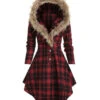 Red 1950s Plaid Long Sleeves Coat Dress -BUNBUN Fancy Clothing Shop 2 1 36f0dd84 4652 49c0 90d6 ed6d8e6f2aa9