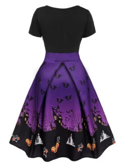Purple 1950s Halloween Button Dress -BUNBUN Fancy Clothing Shop 2 84046f46 2629 4c9b bf7c 186e28405c8c