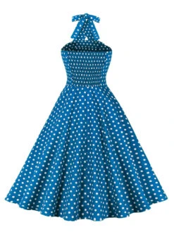 Green 1950s Polka Dot Halter Dress -BUNBUN Fancy Clothing Shop 2 9b1abacd 45ff 46ce 89ba d778477fbc64