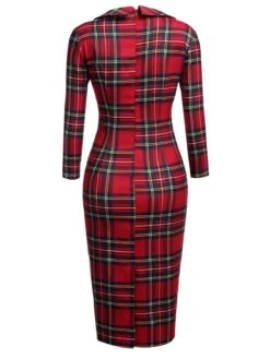 Red 1960s Plaids Bodycon Dress 9 Red 1960s Plaids Bodycon Dress -BUNBUN Fancy Clothing Shop 2 a061567a 4e4e 4cb1 b426 9453c67e1d67