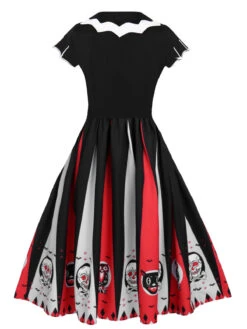 1950s Halloween Skull Owl Patchwork Dress -BUNBUN Fancy Clothing Shop 2 a63b267d dea0 4810 a4a7 9f6a8841d24d 1 1