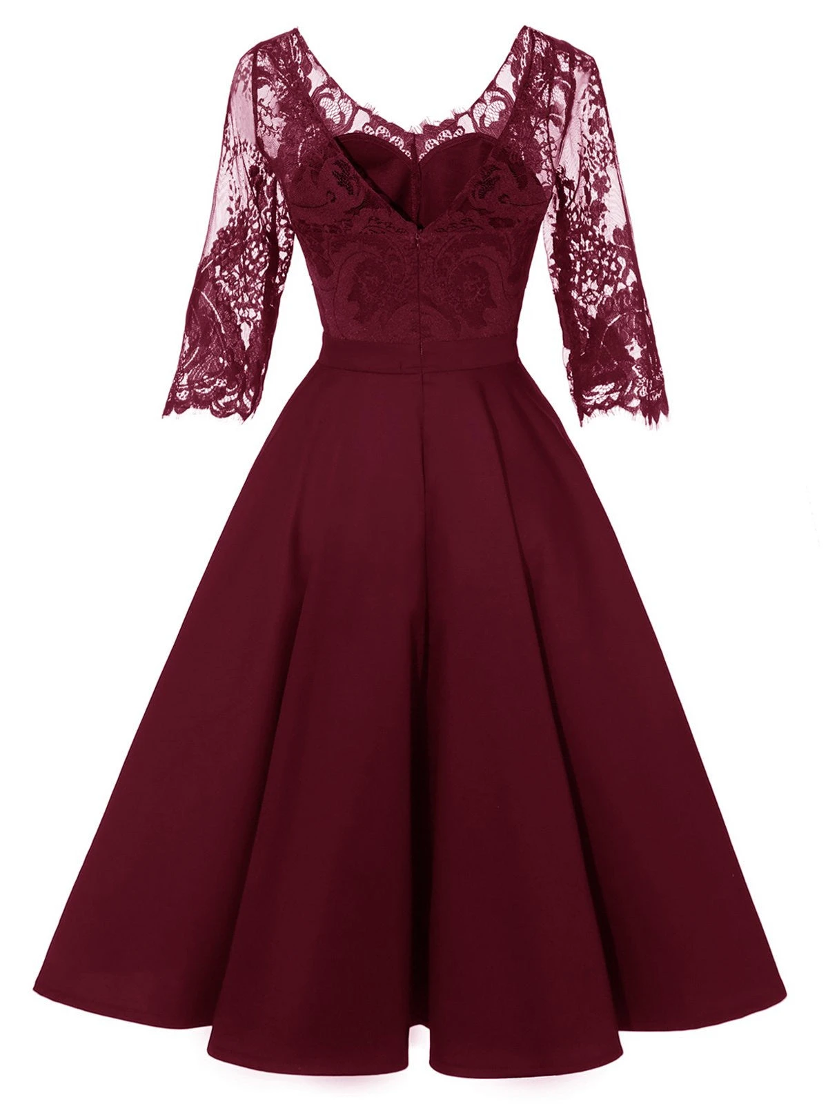 1950s Lace Half Sleeve Swing Dress 4 1950s Lace Half Sleeve Swing Dress - Image 2