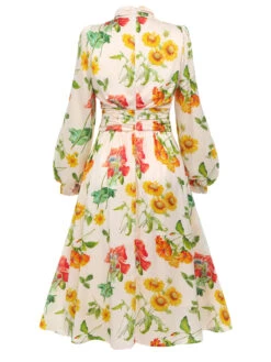 1930s Flower Long Sleeves Swing Dress -BUNBUN Fancy Clothing Shop 2 f7b1d7e3 7df3 44c1 a71d c92086bd0cb1