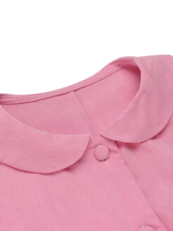Pink 1950s Doll Collar Solid Dress -BUNBUN Fancy Clothing Shop 4 0309429b 35d0 44ee a2d6 8d574d739a44