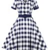 1950s Retro Contrast Short-Sleeved Lapel Dress 2 1950s Retro Contrast Short-Sleeved Lapel Dress -BUNBUN Fancy Clothing Shop 4 0429066a b7c7 4259 b3b9 b0c4c8a55b2b