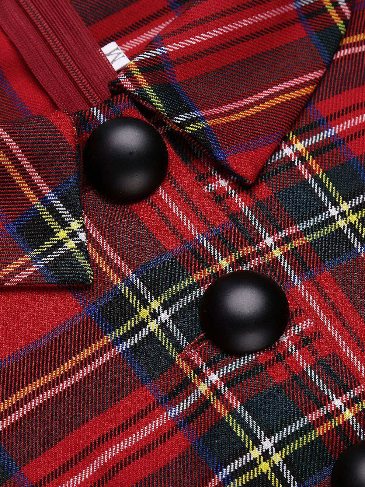 Red 1960s Plaids Bodycon Dress 7 Red 1960s Plaids Bodycon Dress - Image 5