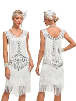 1920s V-Neck Sequined Mesh Mermaid Dress -BUNBUN Fancy Clothing Shop 4 c575a81c fbd1 4226 9380 68af28779b4c