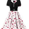 [Plus Size] 1950s Color Block Polka Dots Lapel Dress -BUNBUN Fancy Clothing Shop 5 6797a5b5 48cb 452a a3eb 9cb5a8ce263e