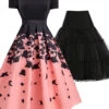2PCS Butterfly 1950s Dress & Black Petticoat -BUNBUN Fancy Clothing Shop 6 11ab1715 ab64 4e17 a013 a940c39c96e6