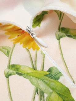 1930s Flower Long Sleeves Swing Dress -BUNBUN Fancy Clothing Shop 6 711ada3c 4dea 4c28 a610 3515602ac196