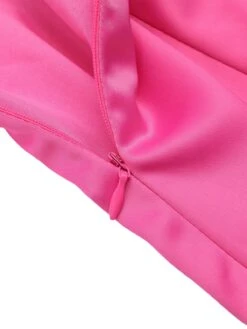 Rose Red 1960s Satin Solid Pencil Dress -BUNBUN Fancy Clothing Shop 6 8e15e31c 771e 4734 8261 b4f52939a169