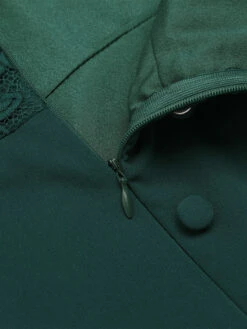 Dark Green 1960s Lace Off-shoulder Dress -BUNBUN Fancy Clothing Shop 6 ef3a9c25 437b 4c17 9eca d895e8c253ad