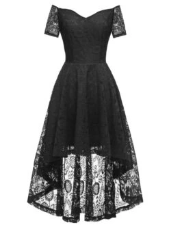1950s Off-shoulder Floral Lace Dress -BUNBUN Fancy Clothing Shop 7 99329a88 409e 4332 9976 e413921d1df0