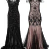 2PCS Top Seller 1920s Sequin Maxi Flapper Dress -BUNBUN Fancy Clothing Shop A