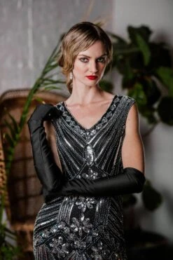 1920s Sequined Fringe Dress -BUNBUN Fancy Clothing Shop ALEX6114