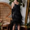 [US Warehouse] Belted Black 1920s Fringe Gatsby Dress -BUNBUN Fancy Clothing Shop ALEX6178 2c772bff 9211 4aa3 a921 1e8035c8b4ac