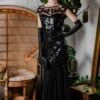 Black 1920s Sequin Maxi Flapper Dress -BUNBUN Fancy Clothing Shop ALEX6222 4bbdfab6 dae1 48a7 9a83 a1a86a17c9eb