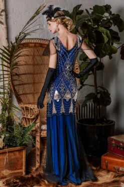 [US Warehouse] Blue 1920s Sequined Maxi Flapper Dress -BUNBUN Fancy Clothing Shop ALEX6423 eda76d9a bc2c 4865 bda6 e100bc1855b2