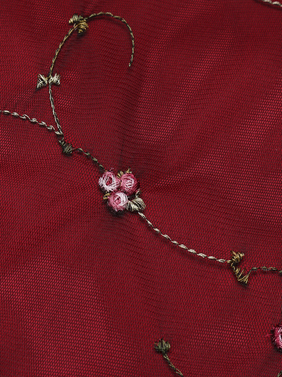 Wine Red 1950s Mesh Hi-Lo Back Lace Up Dress 7 Wine Red 1950s Mesh Hi-Lo Back Lace Up Dress - Image 5