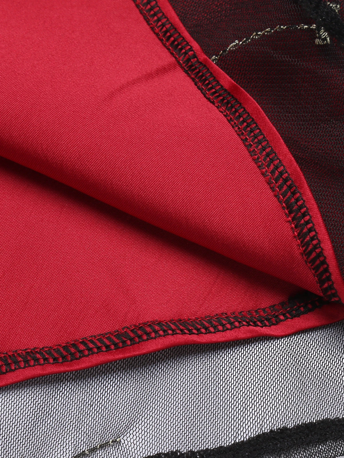 Wine Red 1950s Mesh Hi-Lo Back Lace Up Dress 8 Wine Red 1950s Mesh Hi-Lo Back Lace Up Dress - Image 6