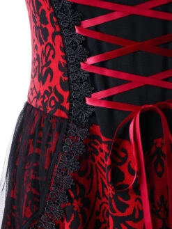 Halloween Gothic Lace Steampunk Dress 10 Halloween Gothic Lace Steampunk Dress -BUNBUN Fancy Clothing Shop LS170556 R 4