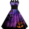 Bright Purple 1950s Halloween Spider Web Halter Dress -BUNBUN Fancy Clothing Shop O1CN01snV8EP1PcNvLTz31R 1861361861 0 cib
