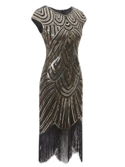 [US Warehouse] Gold 1920s Sequin Beaded Fringed Dress -BUNBUN Fancy Clothing Shop SCH000323 GO 2