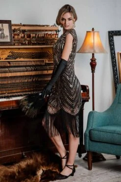 1920s Sequin Beaded Fringed Dress -BUNBUN Fancy Clothing Shop SCH000323 GO 2 f7734a54 2503 4c02 b592 d9aad5c32e14