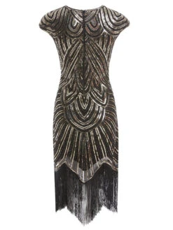[US Warehouse] Gold 1920s Sequin Beaded Fringed Dress -BUNBUN Fancy Clothing Shop SCH000323 GO 3