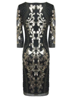 [US Warehouse] 1920s 3/4 Sleeve Mesh Sequin Gatsby Dress -BUNBUN Fancy Clothing Shop SCH000361 B 3 ba61ba31 367b 48f1 aad7 a05a43b98adc