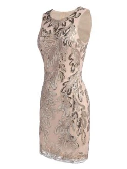 [US Warehouse] Pink 1920s Sequined Foral Sleeveless Dress -BUNBUN Fancy Clothing Shop SCH000393 PP 3 compressed 20428ab7 c78f 4629 97aa e2c443f71572