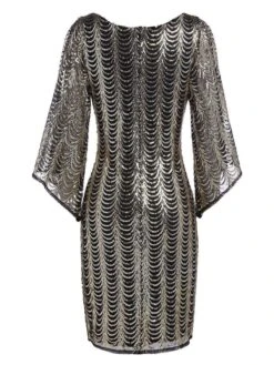 [US Warehouse] Gold 1920s Sequined Flare Sleeve Dress -BUNBUN Fancy Clothing Shop SCH000399 4 c8478885 6350 4c9d b14c 73b5ec890cf2