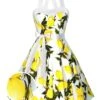 White 1950s Lemon Halter Swing Dress 2 White 1950s Lemon Halter Swing Dress -BUNBUN Fancy Clothing Shop SCH000478 PAT1 2