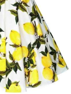 White 1950s Lemon Halter Swing Dress 9 White 1950s Lemon Halter Swing Dress -BUNBUN Fancy Clothing Shop SCH000478 PAT1 7