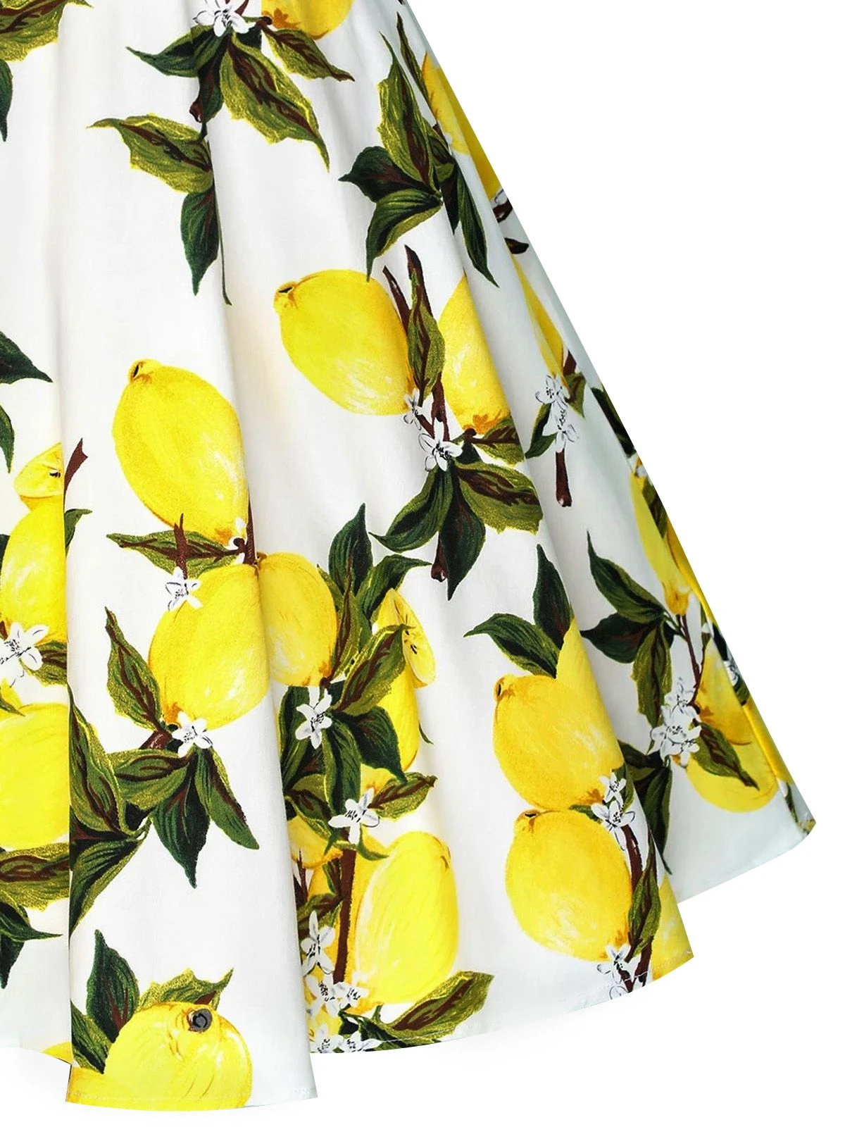 White 1950s Lemon Halter Swing Dress 6 White 1950s Lemon Halter Swing Dress - Image 4