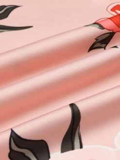 Pink 1950s V-neck Wrap Floral Pencil Dress -BUNBUN Fancy Clothing Shop SCH000731 5